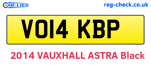 VO14KBP are the vehicle registration plates.