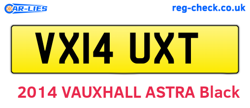 VX14UXT are the vehicle registration plates.