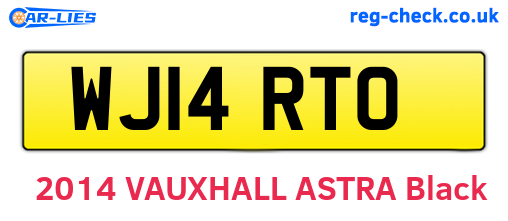 WJ14RTO are the vehicle registration plates.