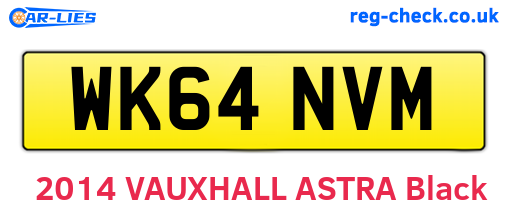 WK64NVM are the vehicle registration plates.