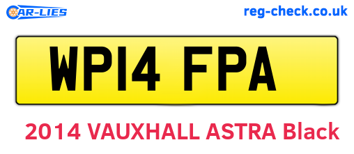 WP14FPA are the vehicle registration plates.