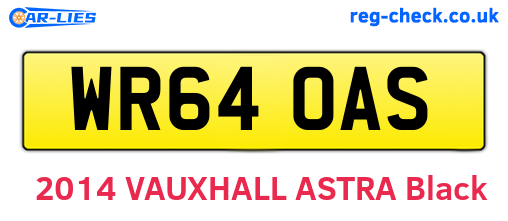 WR64OAS are the vehicle registration plates.