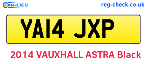 YA14JXP are the vehicle registration plates.