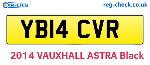 YB14CVR are the vehicle registration plates.