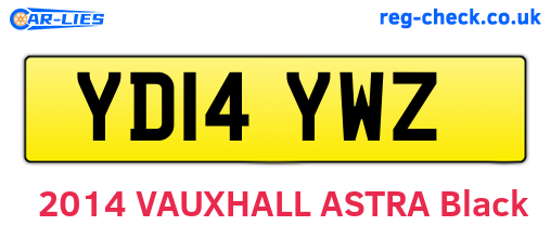 YD14YWZ are the vehicle registration plates.