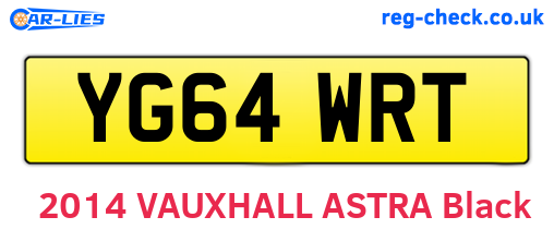 YG64WRT are the vehicle registration plates.