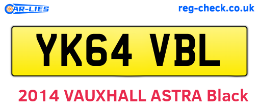 YK64VBL are the vehicle registration plates.
