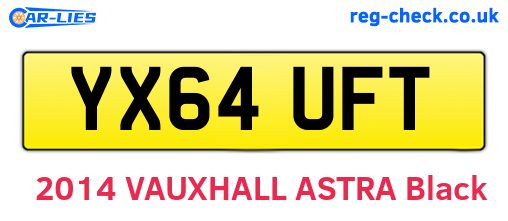 YX64UFT are the vehicle registration plates.