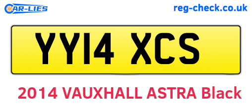 YY14XCS are the vehicle registration plates.