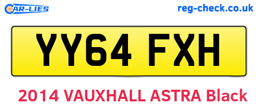 YY64FXH are the vehicle registration plates.