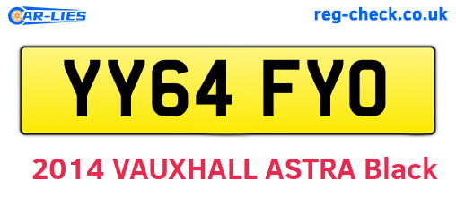 YY64FYO are the vehicle registration plates.