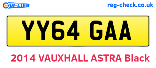 YY64GAA are the vehicle registration plates.