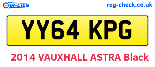 YY64KPG are the vehicle registration plates.