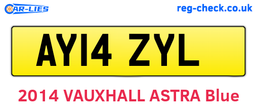 AY14ZYL are the vehicle registration plates.