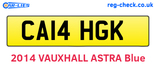 CA14HGK are the vehicle registration plates.