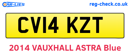 CV14KZT are the vehicle registration plates.