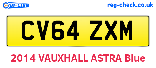 CV64ZXM are the vehicle registration plates.