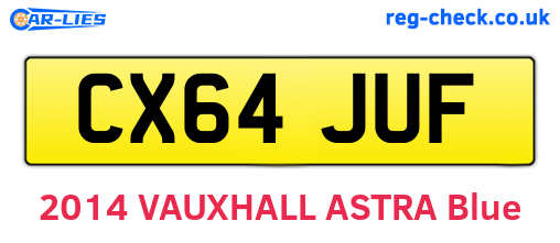 CX64JUF are the vehicle registration plates.