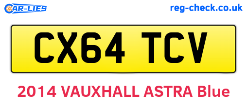 CX64TCV are the vehicle registration plates.