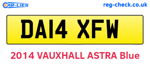 DA14XFW are the vehicle registration plates.