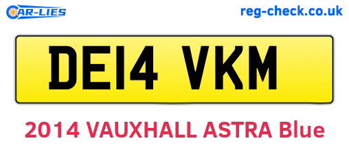 DE14VKM are the vehicle registration plates.