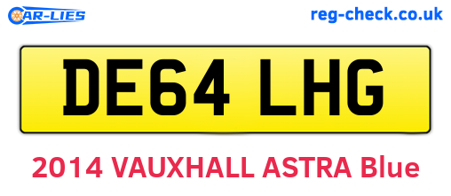 DE64LHG are the vehicle registration plates.