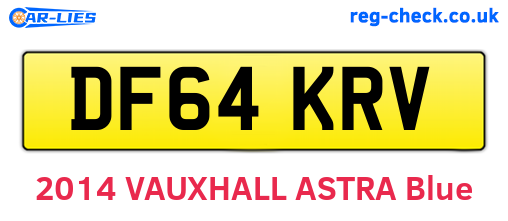DF64KRV are the vehicle registration plates.