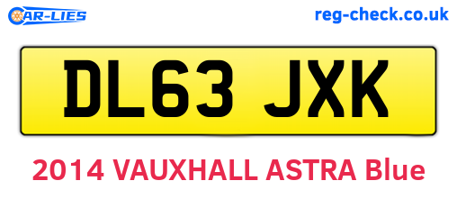DL63JXK are the vehicle registration plates.