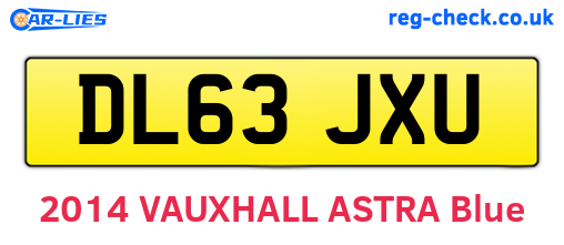 DL63JXU are the vehicle registration plates.