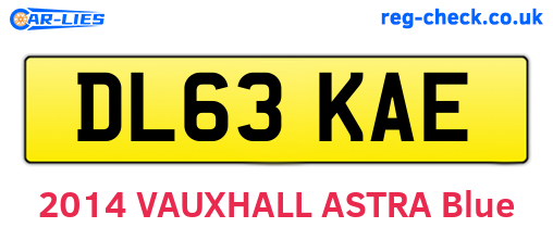DL63KAE are the vehicle registration plates.