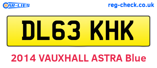 DL63KHK are the vehicle registration plates.