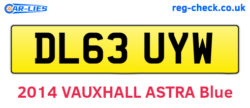 DL63UYW are the vehicle registration plates.