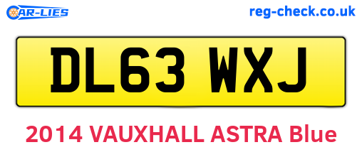 DL63WXJ are the vehicle registration plates.