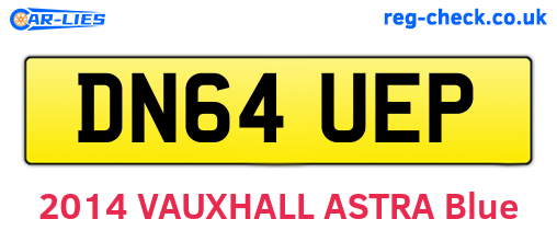DN64UEP are the vehicle registration plates.