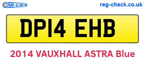 DP14EHB are the vehicle registration plates.