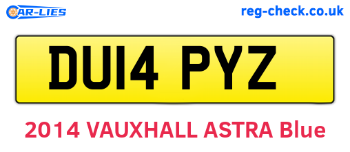 DU14PYZ are the vehicle registration plates.