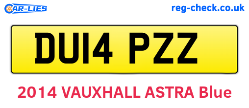 DU14PZZ are the vehicle registration plates.
