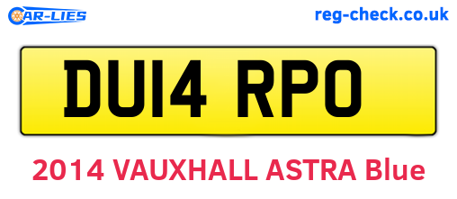 DU14RPO are the vehicle registration plates.