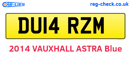 DU14RZM are the vehicle registration plates.