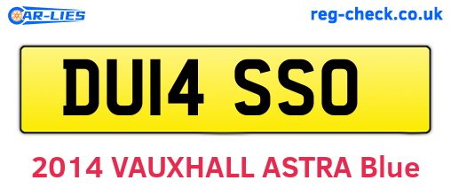DU14SSO are the vehicle registration plates.
