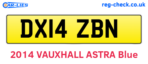 DX14ZBN are the vehicle registration plates.
