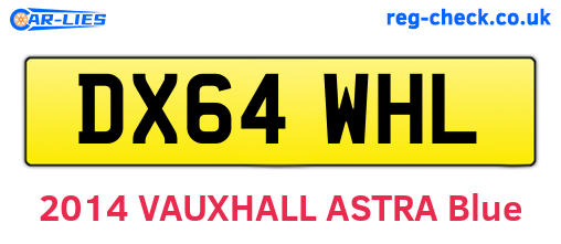 DX64WHL are the vehicle registration plates.