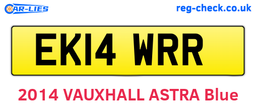 EK14WRR are the vehicle registration plates.