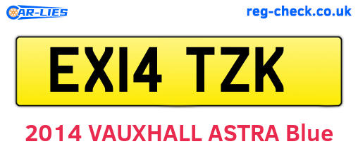 EX14TZK are the vehicle registration plates.