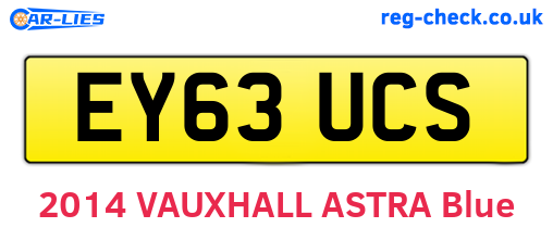 EY63UCS are the vehicle registration plates.
