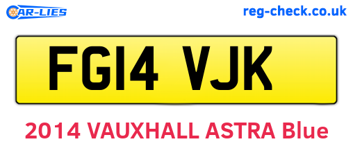 FG14VJK are the vehicle registration plates.