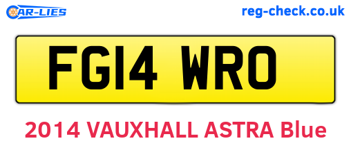 FG14WRO are the vehicle registration plates.