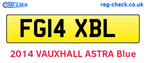 FG14XBL are the vehicle registration plates.