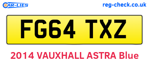 FG64TXZ are the vehicle registration plates.