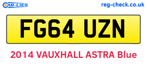 FG64UZN are the vehicle registration plates.